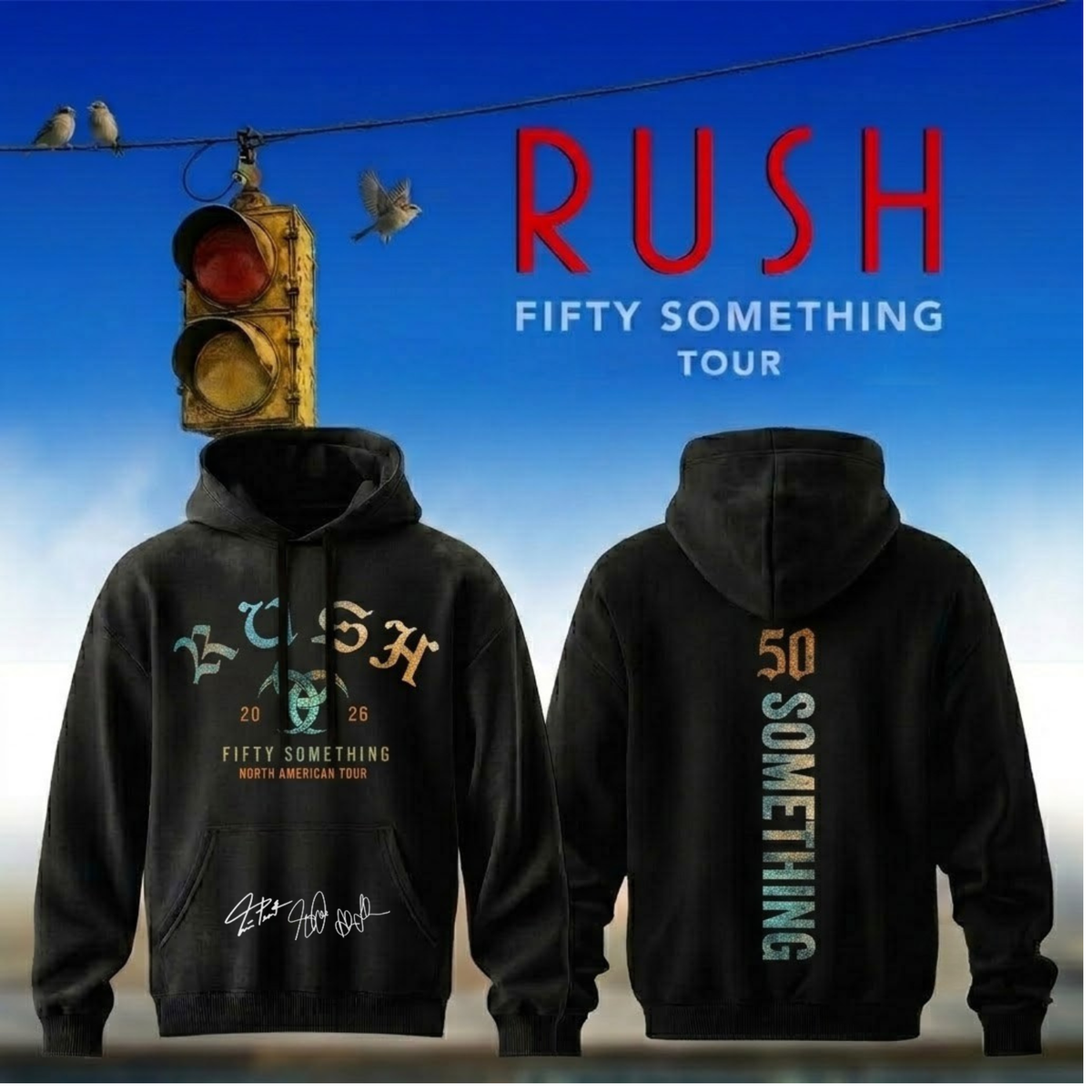 RUSH “Fifty Something Tour” 2026 Signed Hoodie v2