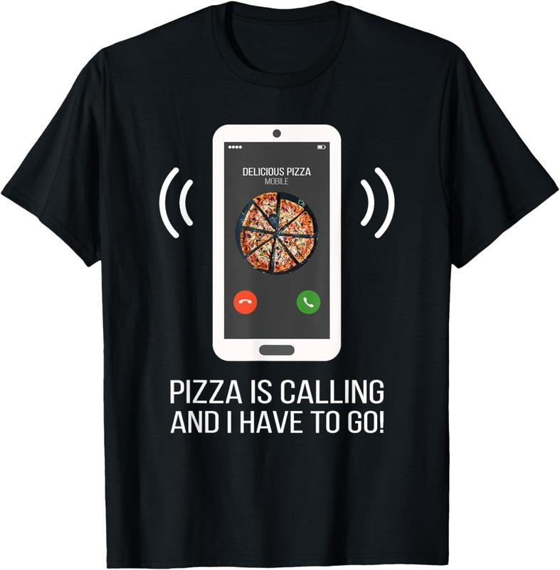 100% Cotton Funny Pizza Is Calling T-Shirt Hoodie, Sweatshirt | Teenookco.com