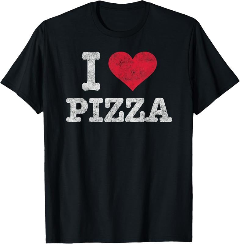 100% Cotton Vintage I Love Pizza T-Shirt Trendy Gift T-Shirt Hoodie, Sweatshirt | Teenookco.com