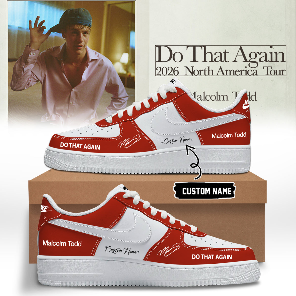 Malcolm Todd Do That Again Tour 2026 Custom AF1 Shoes v6