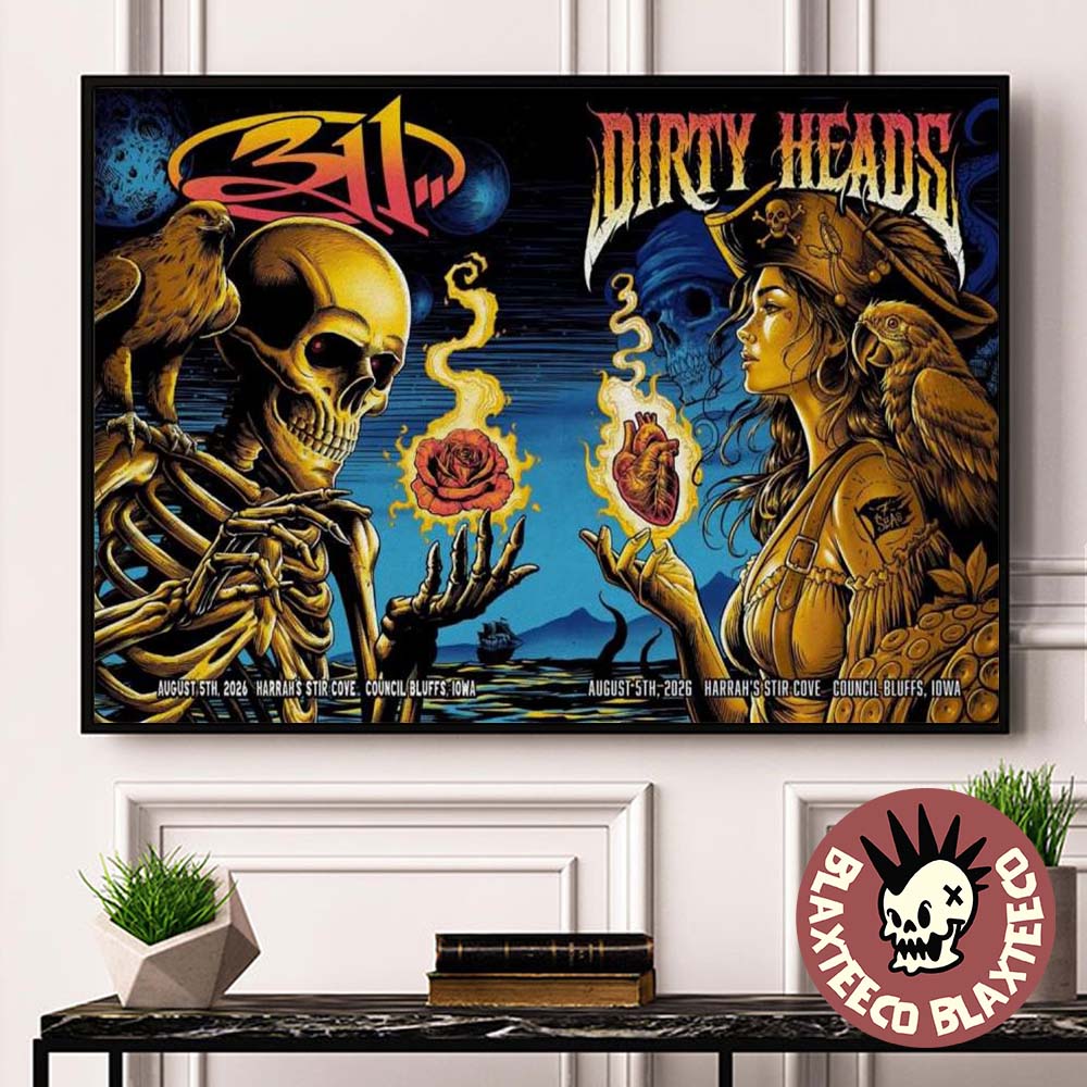 311 X Dirty Heads Council Bluffs Iowa 2026 Exclusive Combined Poster Set At Harrah’s Stir Cove On August 5 2026 Poster Canvas