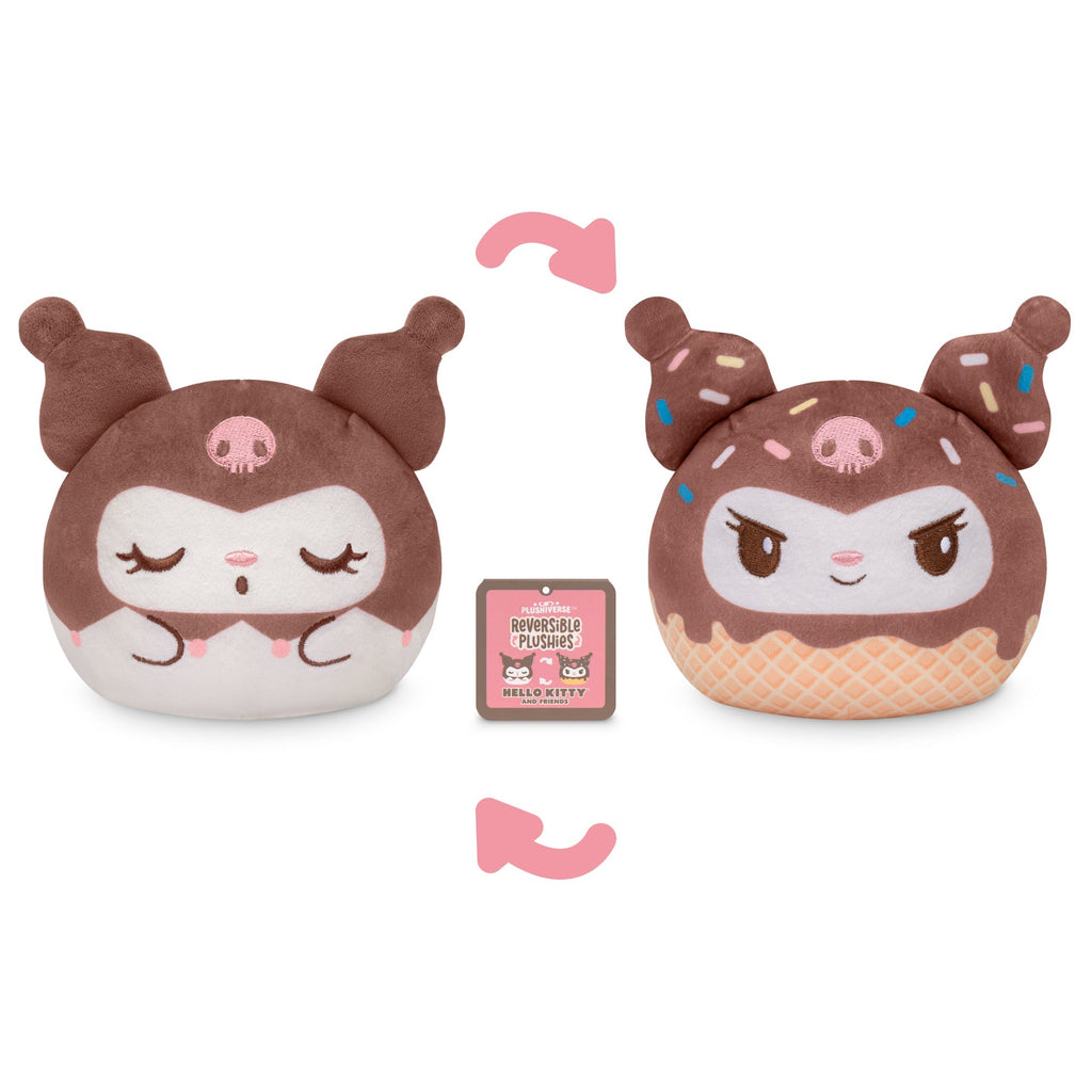 Kuromi Ice Cream Cone 4” Reversible Plushie Unisex