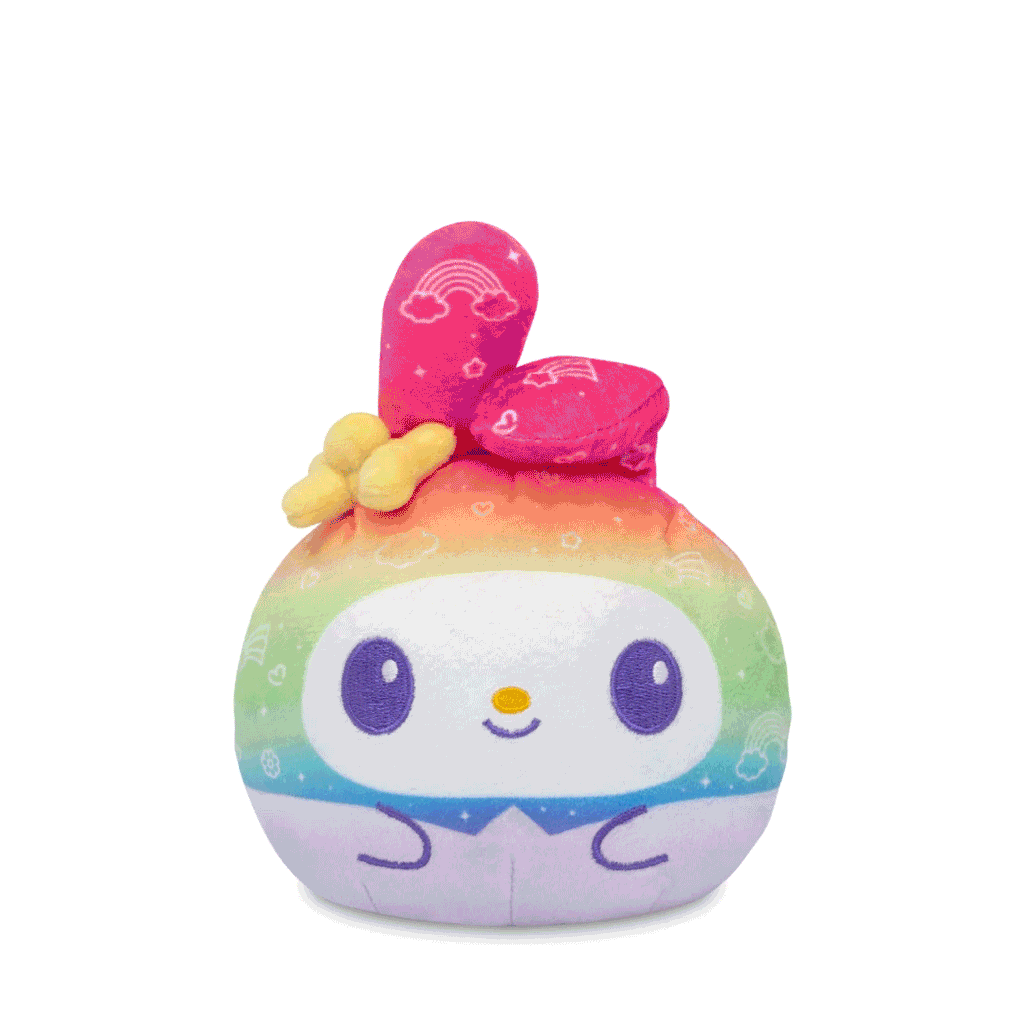 Rainbow My Melody & Kuromi 4" Reversible Plushie Unisex