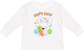 Happy Easter Bunny with Eggs and Carrot Toddler Long Sleeve Unisex