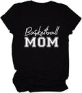 Basketball Mom Shirts for Women Trendy Sports Mama Graphic Tees Short Sleeve T Shirt Tops Basketball Season T-Shirt