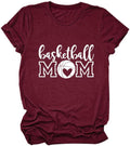 Women T-Shirt Basketball Mom Letter Print Short Sleeve Crew Neck Graphic T Shirt Sport Mom Life Cotton Casual Top Tee