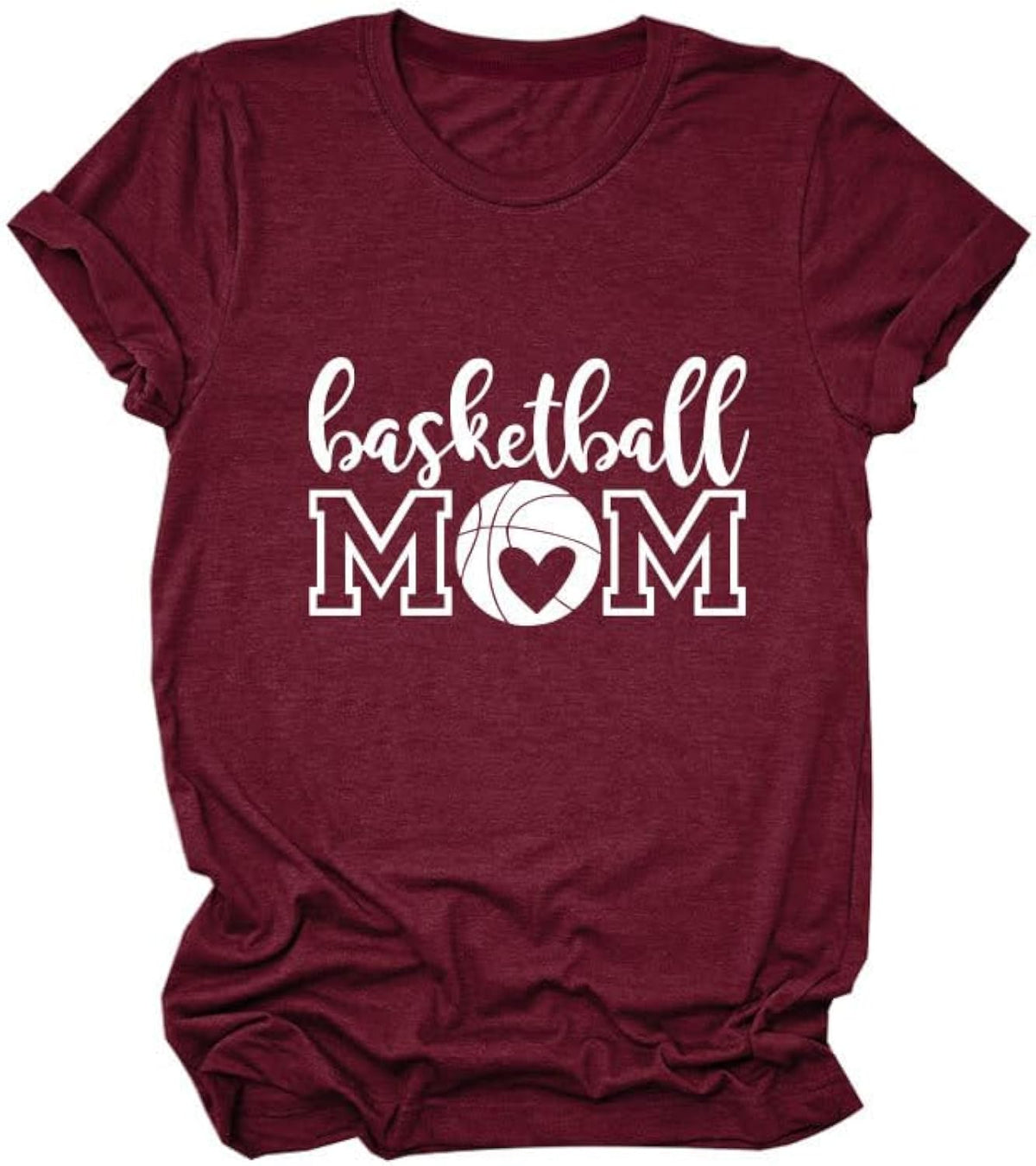 Women T-Shirt Basketball Mom Letter Print Short Sleeve Crew Neck Graphic T Shirt Sport Mom Life Cotton Casual Top Tee