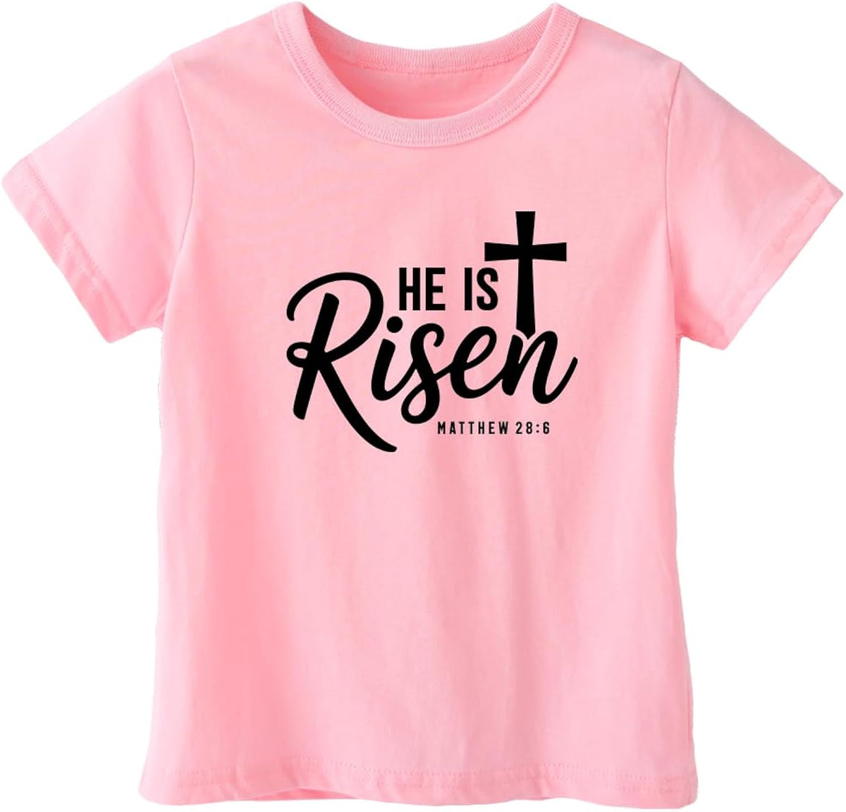 Kids Toddler Little Boys Girls Easter Shirt Short Sleeve Funny Religious Letters Bunny Print Christian