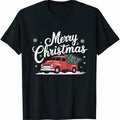 Merry Christmas Vintage Red Truck with Christmas Tree Fun T-Shirt