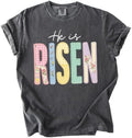 He is Risen Patchwork Comfort Colors , Pastel Easter Graphic Tee, Jesus Resurrection, Unisex Shirt