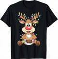 Santa Christmas Lights Reindeer Cute Pajama Xmas T-Shirt