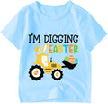 Kids Easter Shirt Boys Girls Eggs Hunts Tractor Monster Truck Graphic Toddler Easter Bunny Short Sleeve Tees Top
