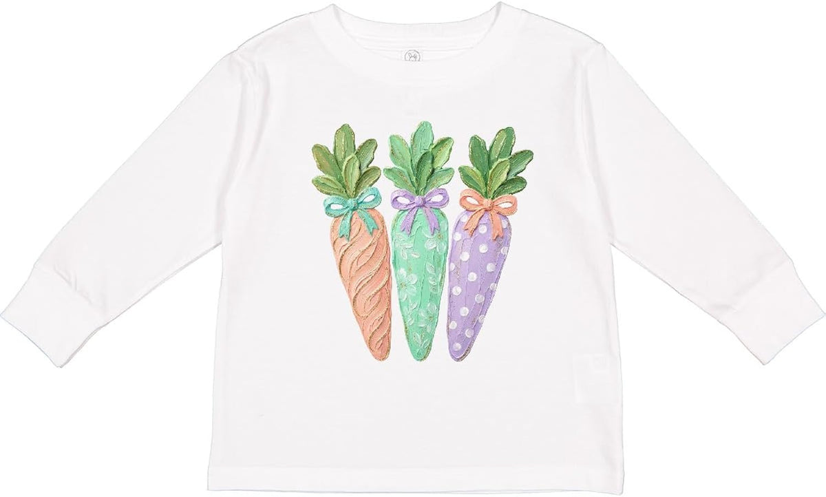 Pastel Carrots with Bows Easter Toddler Long Sleeve Unisex