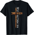 He is Risen Cross Jesus Religious Christian Faith Easter Day Unisex