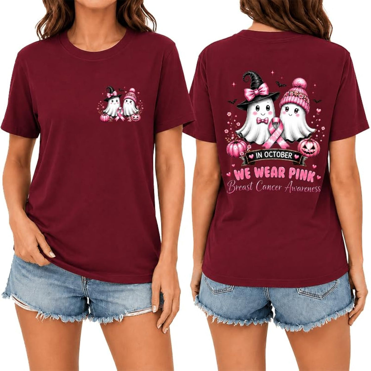 Breast Cancer Shirts for Women in October We Wear Pink Shirt Breast T-Shirt