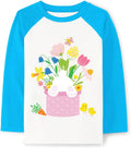 Boys Girls Easter Shirt Toddler Bunny Egg Hunt Raglan Long Sleeve Monster Truck Eggs Cavator Top for Kid 2-10T