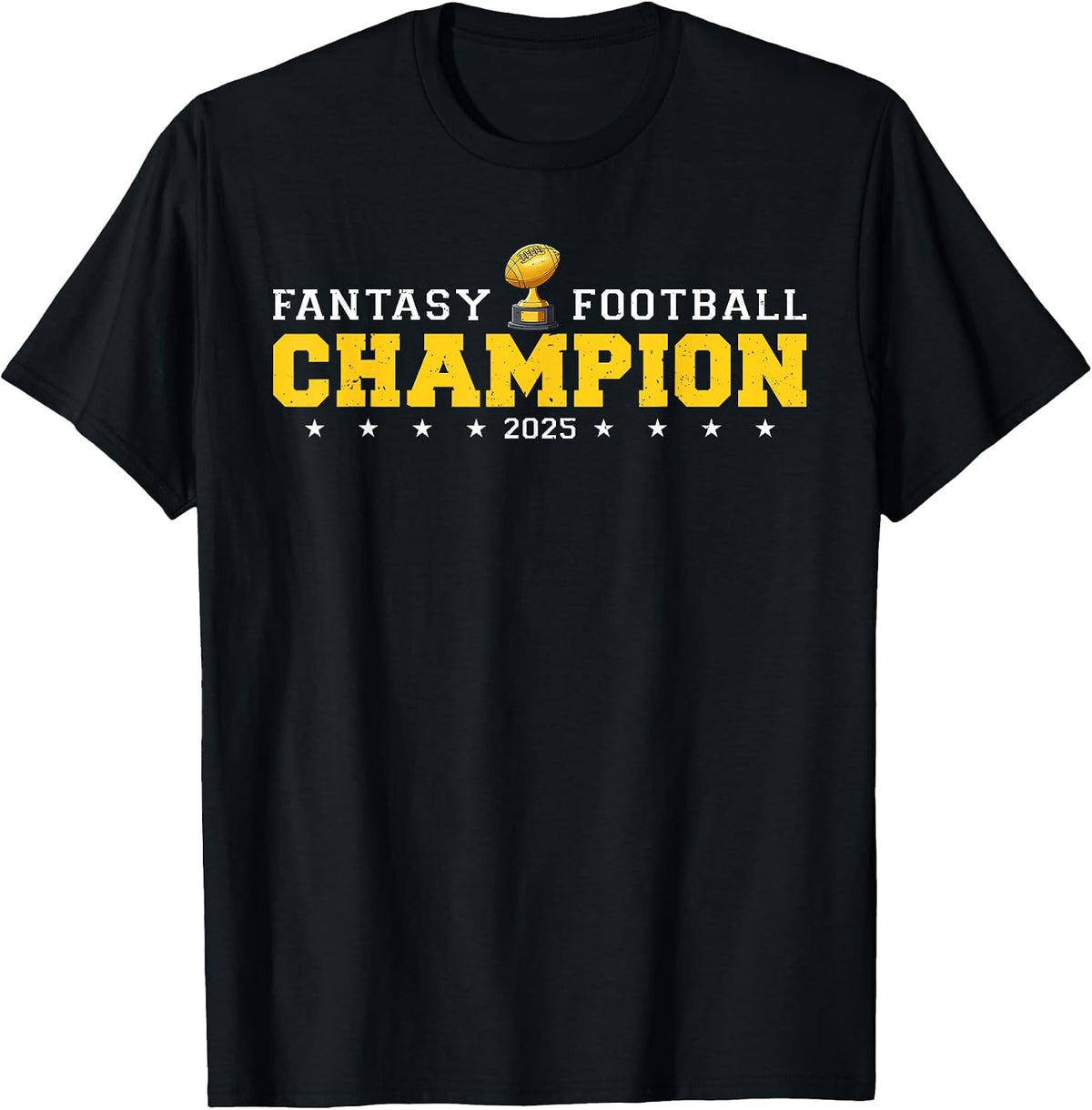 Fantasy Football Champion 2025 Shield Trophy Emblem T-Shirt
