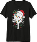 Funny Pickleball Christmas Lights and Santa Hat Snowflakes Premium Tri-Blend T-Shirt