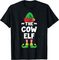 The Cow Elf Christmas Cow Lover Farmer Dairy Farming Xmas T-Shirt