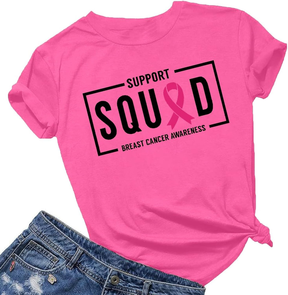 Cancer Shirts for Women Pink Ribbon Breast Cancer Awareness T-Shirt Inspirational Short Sleeve Top Breast Cancer Warrior Tee