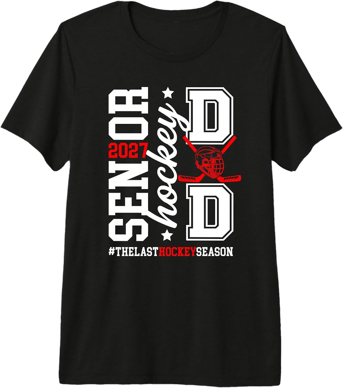 Men's Ice Hockey Senior Dad 2027 The Last Hockey Season Premium Tri-Blend T-Shirt