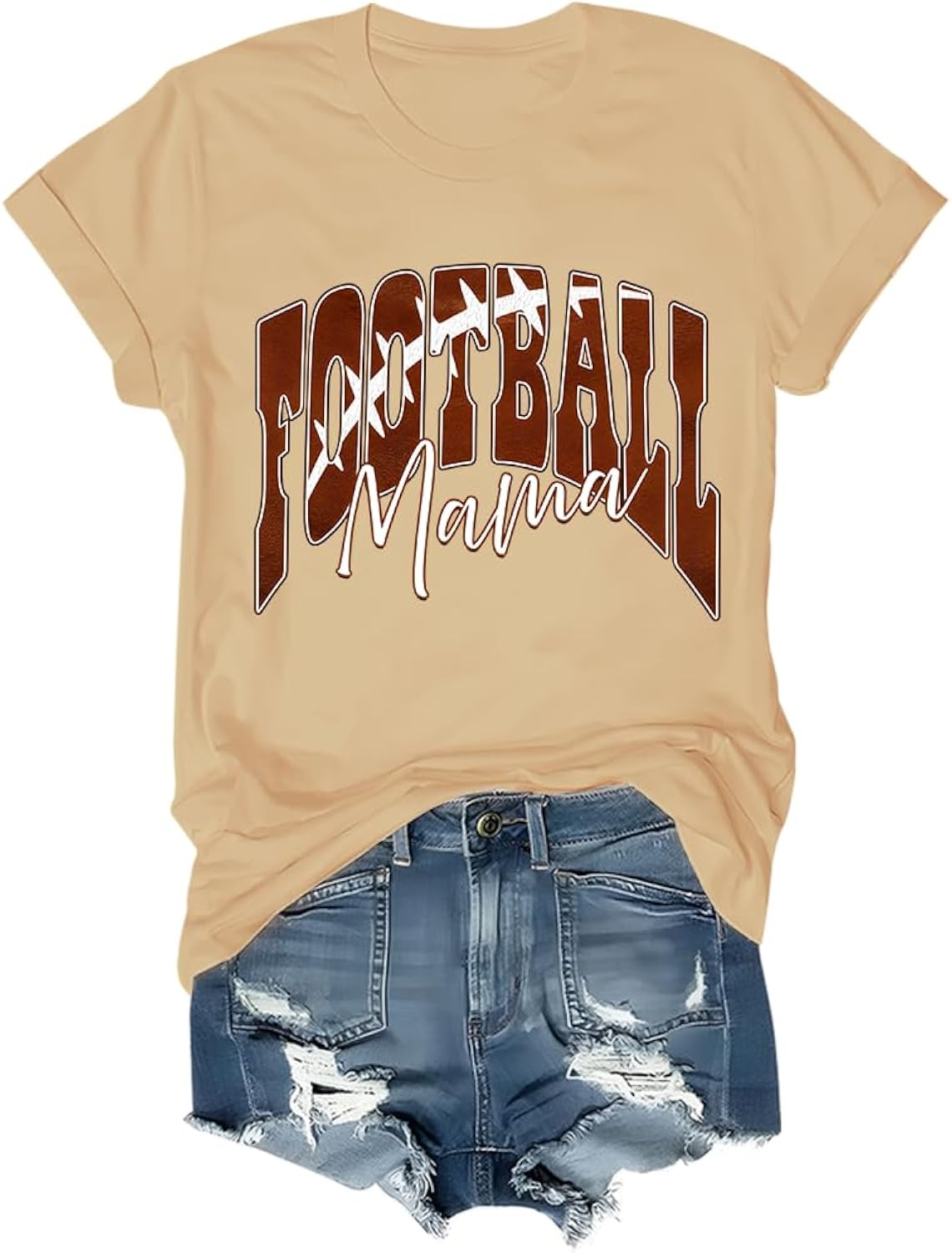 Football Mama Shirt Women Football Season Game Day T-Shirt