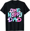 One Hoppy Dad Retro Groovy Easter Bunny Family Matching Unisex