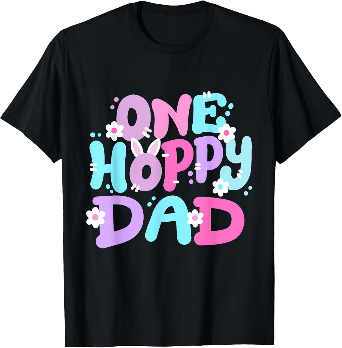 One Hoppy Dad Retro Groovy Easter Bunny Family Matching Unisex