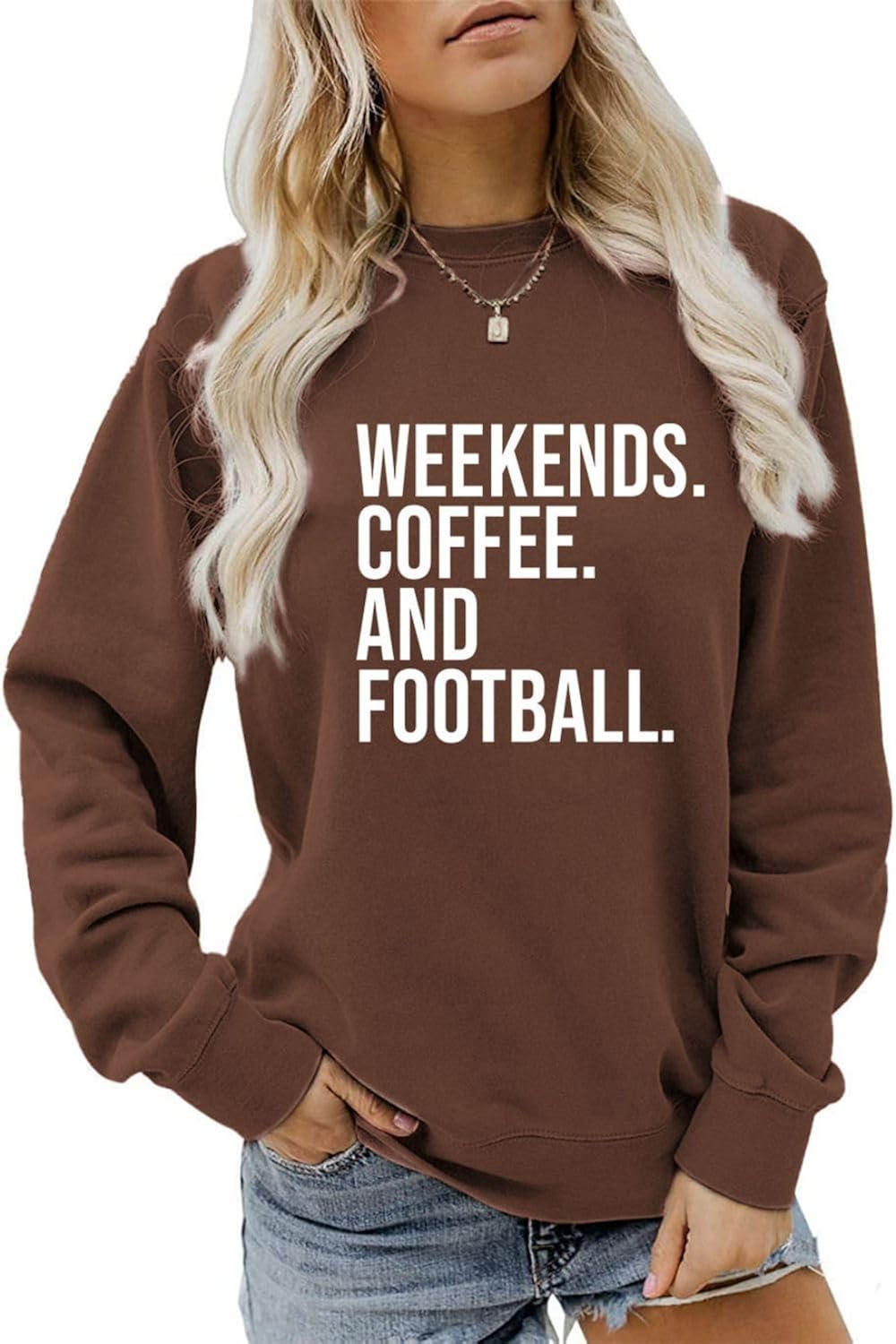 Weekends Coffees And Football Sweatshirt For Women Game Day Shirt Football Sweatshirt Football Long Sleeve Shirt