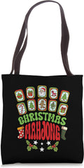 Merry Christmas Mahjong Chinese Tile Game Funny Xmas Pajama Tote Bag
