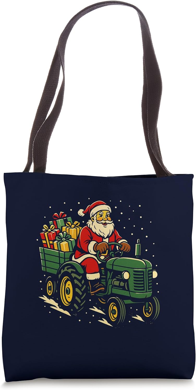Santa Christmas Farmer Holiday Humor Claus Driving Tote Bag