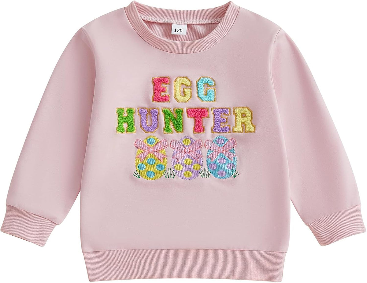 Toddler Easter Shrit Baby Girl Outfit Crewneck Bunny Long Sleeve Shirts Holiday Clothes