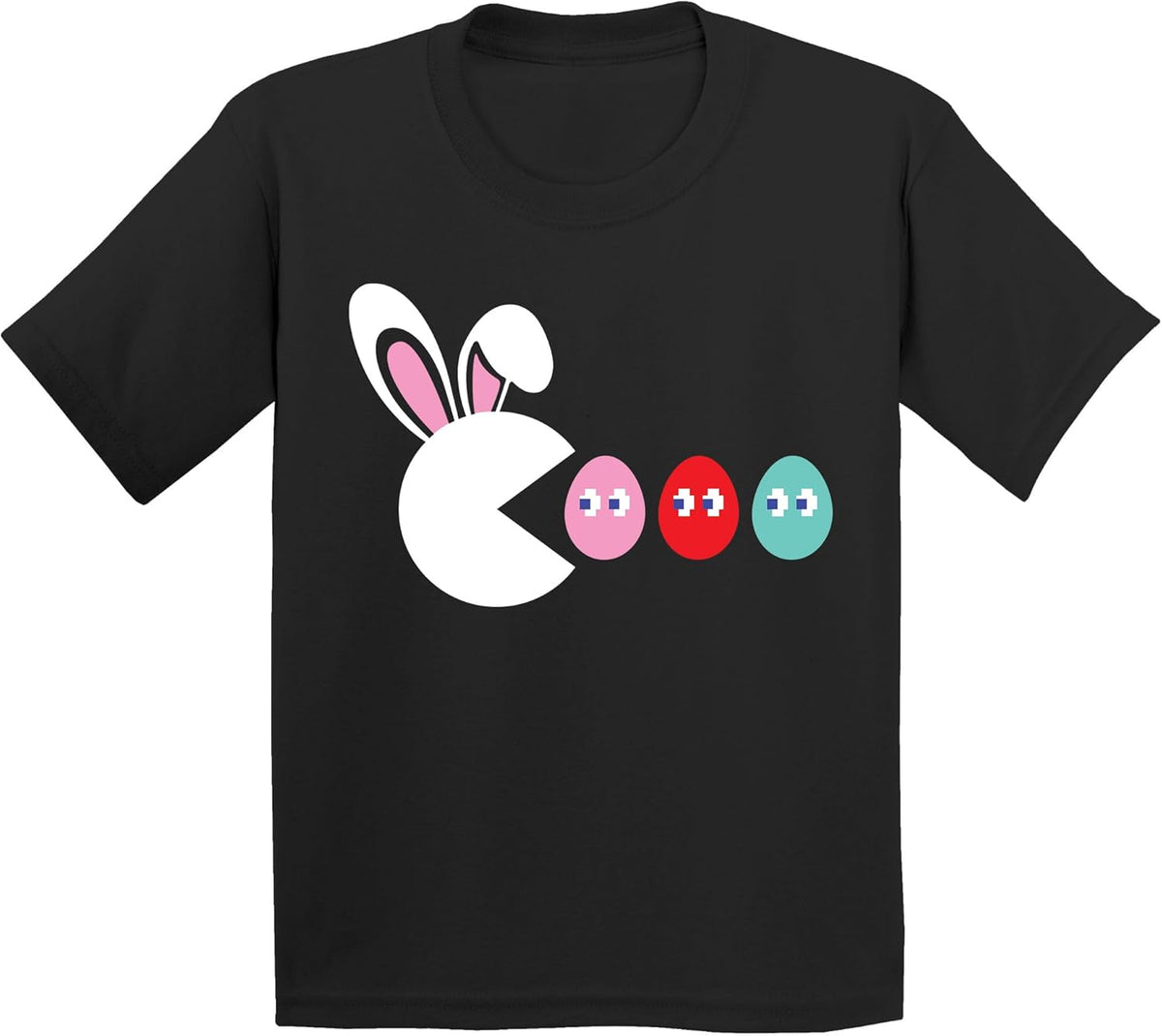 Easter Shirt for Family Bunny Eating Eggs Tee Retro Game Arcade Egg Hunt Outfit Unisex Tshirt
