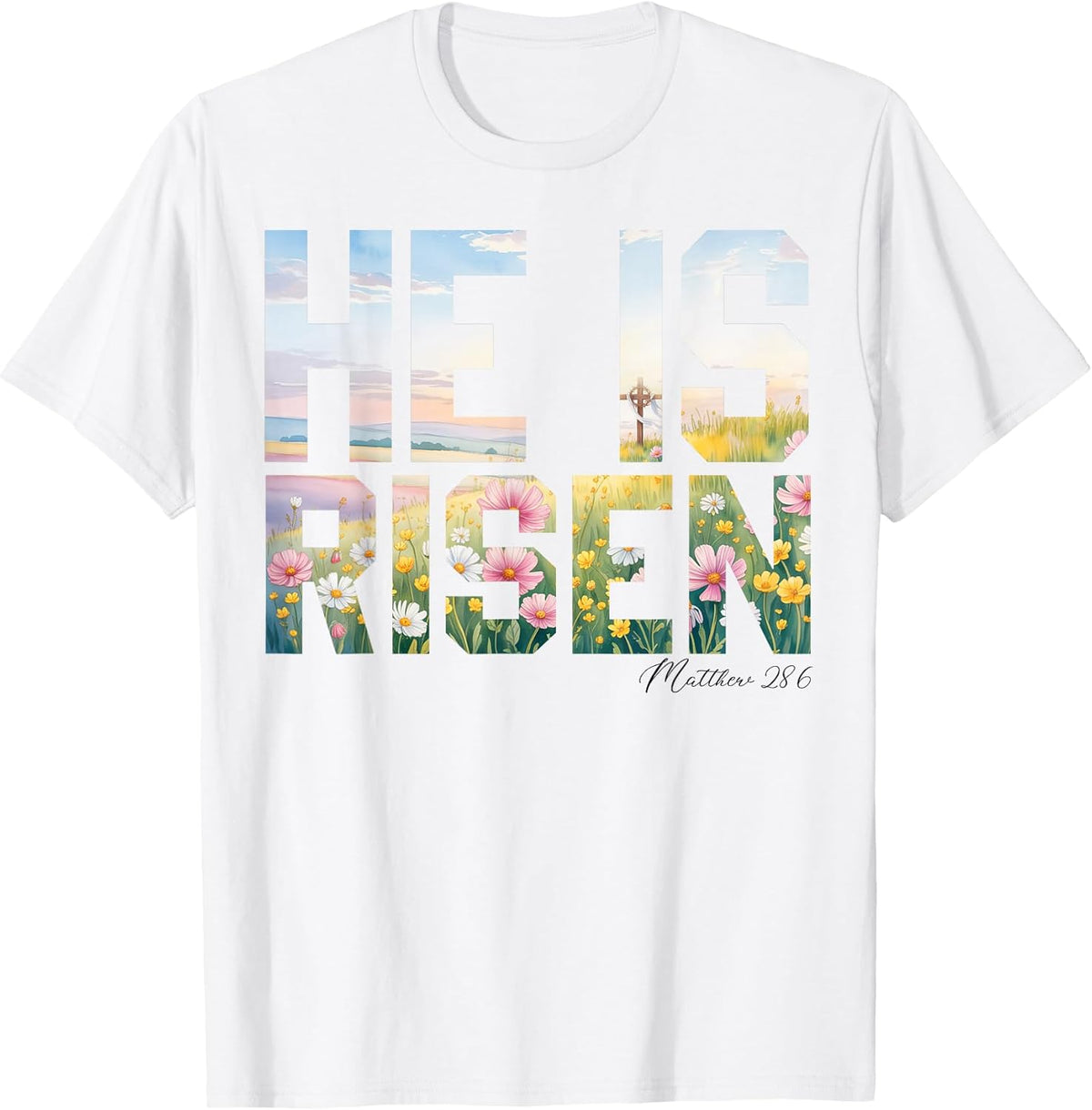 He is Risen Boho Wildflower Easter Christian Jesus Unisex