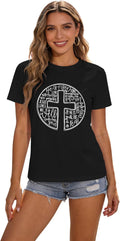 Easter Shirts for Women He is Risen Jesus Christian Short Sleeve Bunny Glasses Print Tee Tops