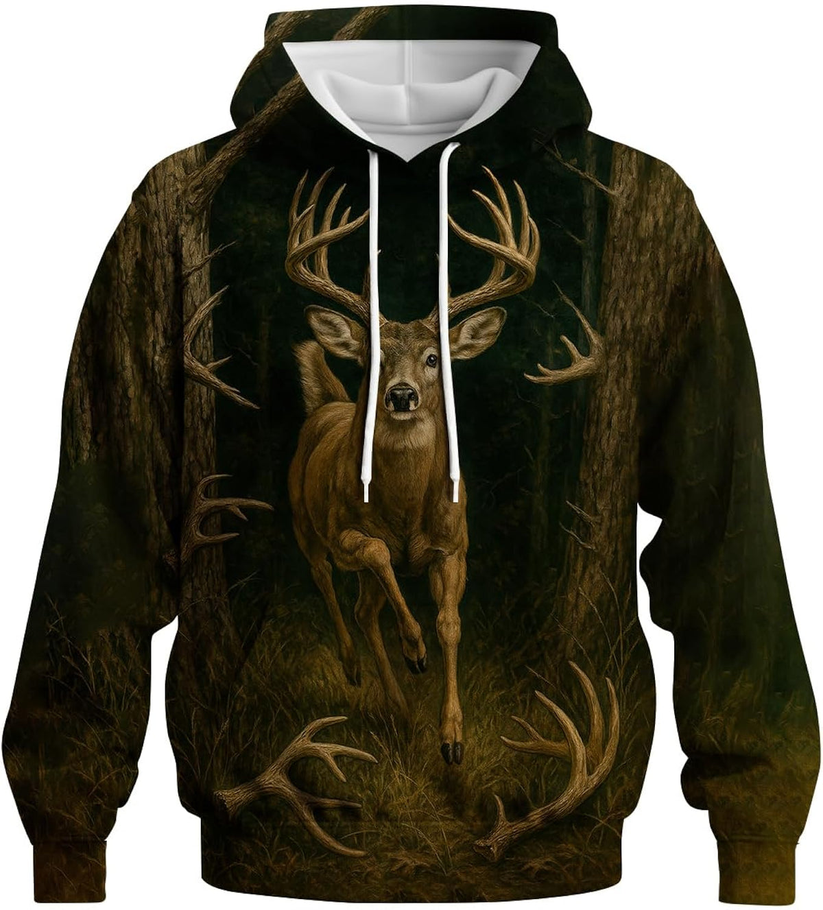 Novelty Long Sleeve Hoodie Funny Fashion Deer Graphic Sweatshirts