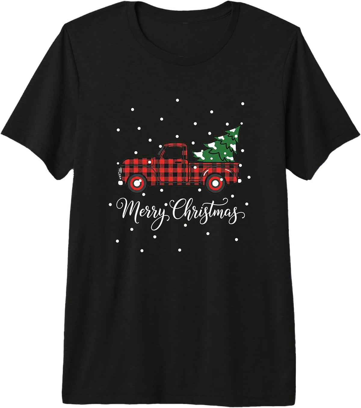Merry Christmas Christmas Truck Plaid Truck Christmas Men Premium Tri-Blend T-Shirt