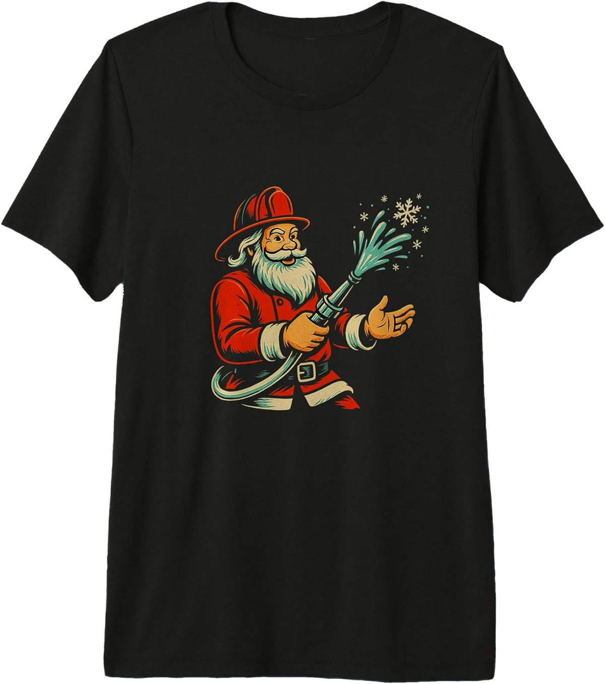 Firefighter Christmas Funny Santa Claus Fireman Premium Tri-Blend T-Shirt