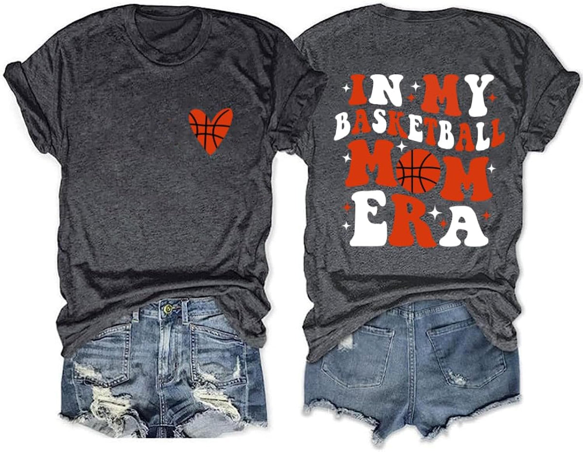 Softball Shirts for Women Baseball Mom Era Letter Print Tee Basketball Soccer Volleyball Mama Graphic Top
