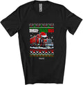 Personalized Custom Name Merry Truckmas; Humorous Christmas Sweater Santa Truck Lover Unisex T-Shirt Black