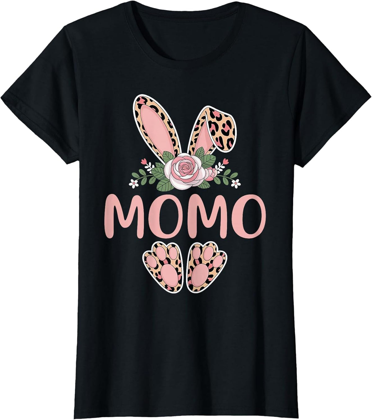 MOMO Cute Leopard Bunny Ears Floral Easter Unisex