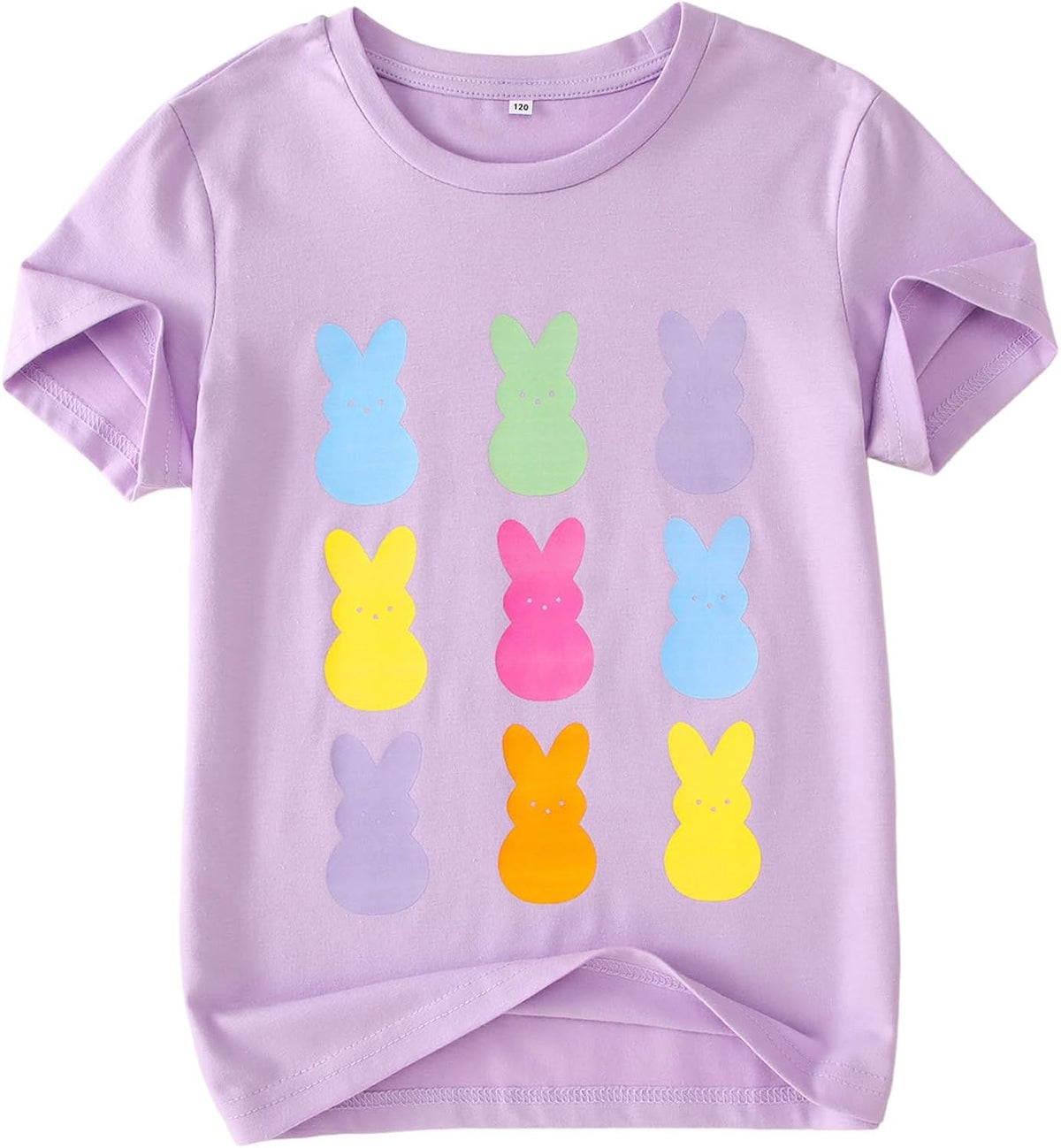 Kids Girls Easter Shirt Cute Bunny Rabbit Graphic Happy Easter Tees Funny Casual Short Sleeve Tops 7-12Y