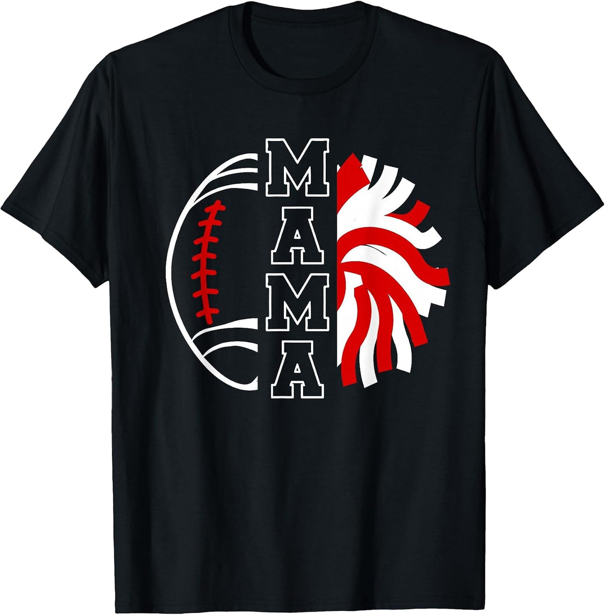 Football and Cheer Mama Proud Football and Cheerleading Mom T-Shirt