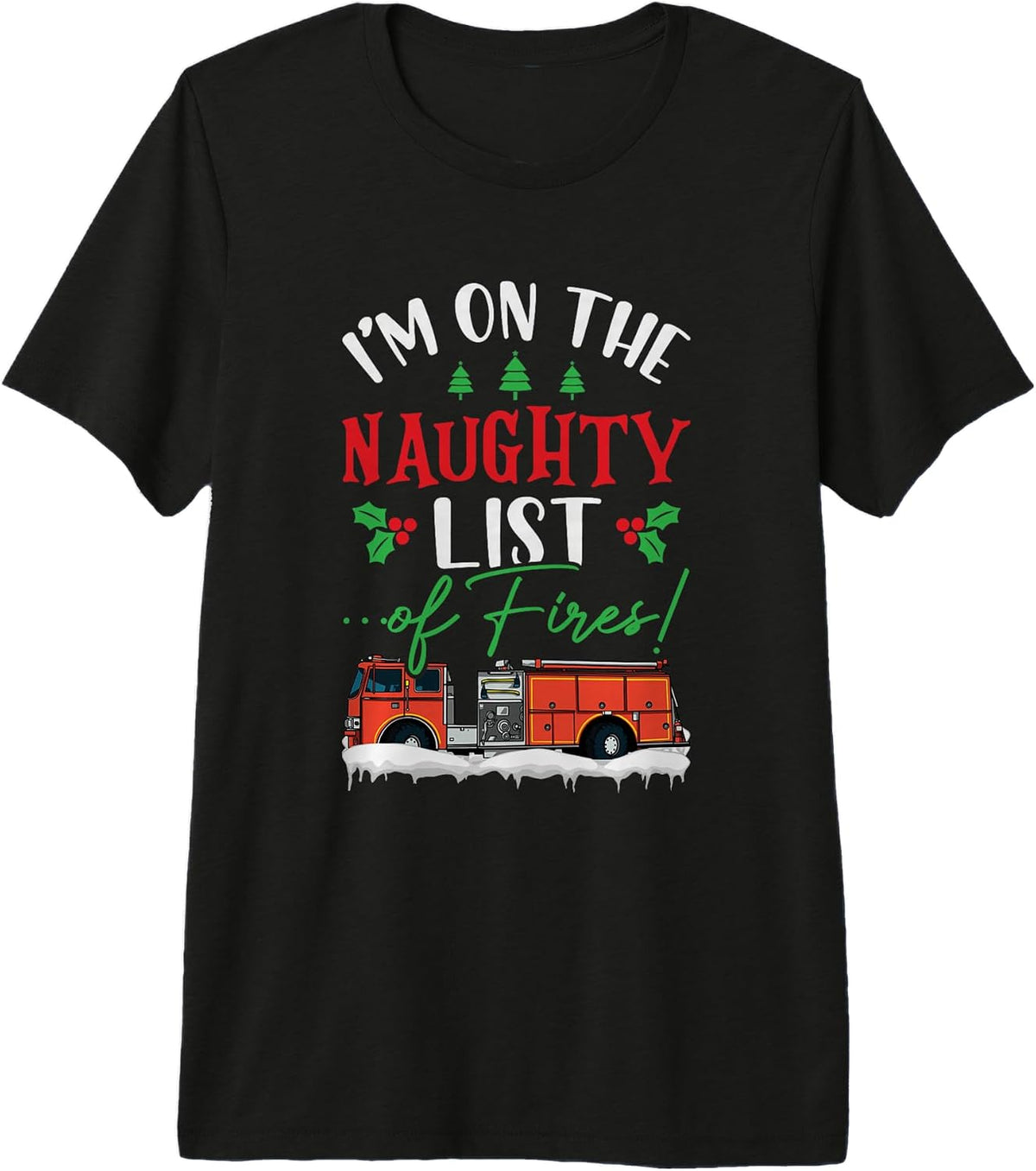 Xmas Fire Department Fireman Santa Firefighter Christmas Premium Tri-Blend T-Shirt