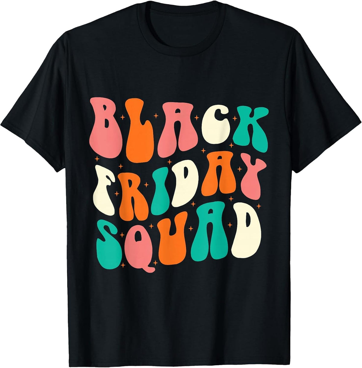Friday Squad Black Retro Groovy Hippie Shirt