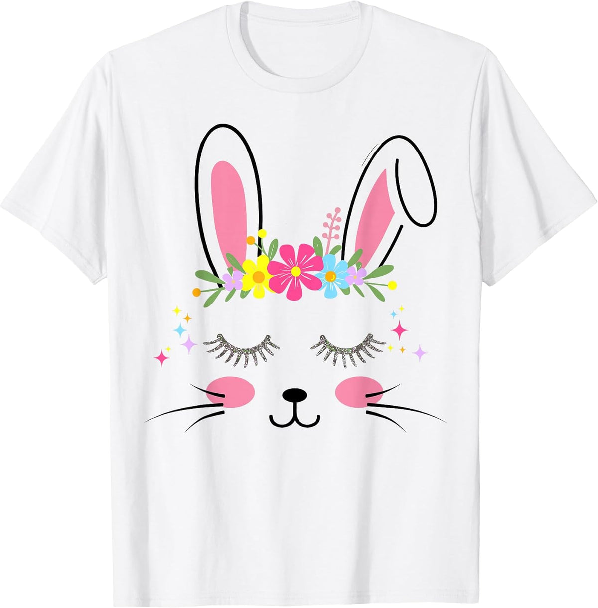 Cute bunny face flowers for easter girls women Unisex