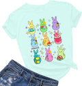 Easter Shirts for Women Easter Bunny Tshirt Rabbit Print Shirt Cute Bunny Eggs Graphic Short Sleeve Tops