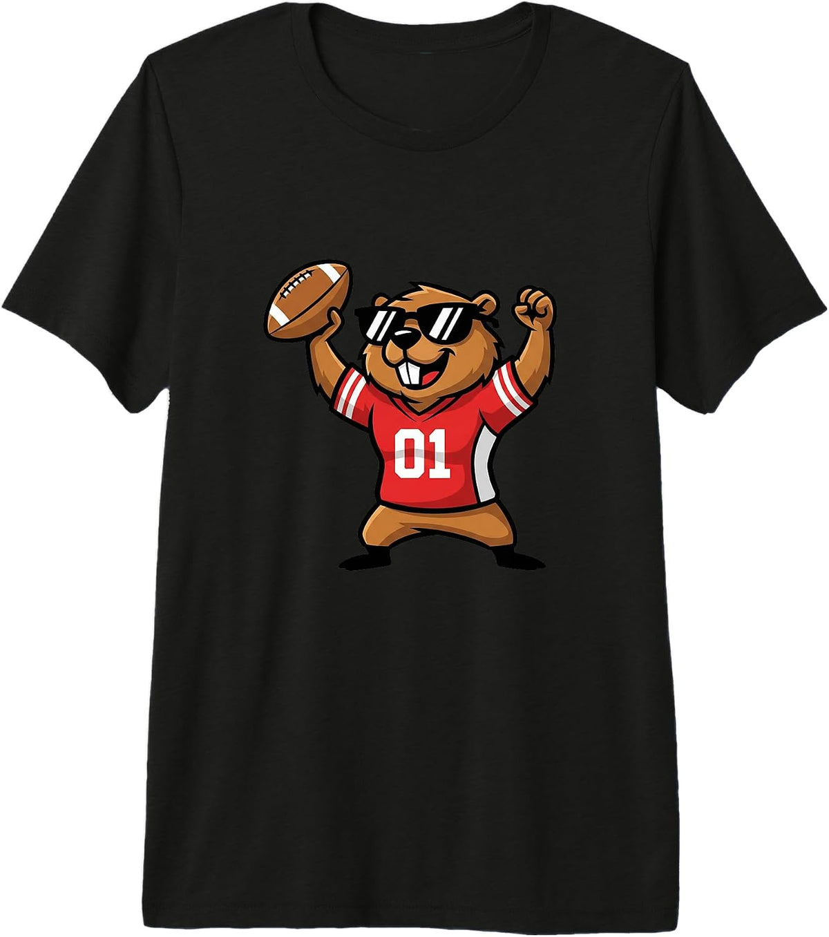Beaver Football Team Mascot Cute Kids Game Day Fan Premium Tri-Blend T-Shirt
