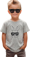 Toddler Boys Easter Shirt Happy Easter Bunny Tshirt Funny Bunny Sunglasses Hip Hop Outfit Kids Short Sleeve Tee Top