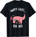 Funny Easter Happy East... Oh No Trex Pink Dinosaur Crying Small Unisex